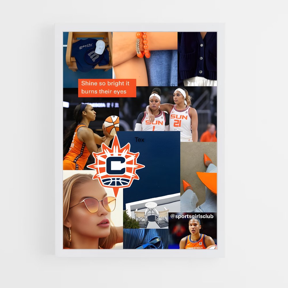 Poster Soleil de Connecticut – affiche Basketball (vue 3)
